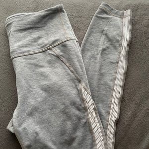 Athleta 7/8 legging with mesh stripe